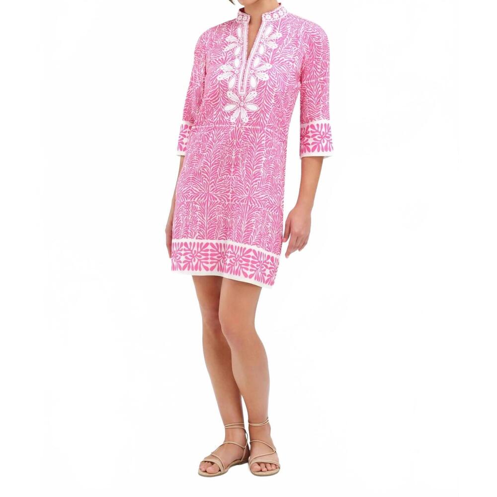 NEW BELLA TU bennett tunic mini dress in coral pink